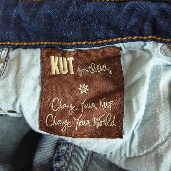 Kut from the Kloth Emma Ankle Straight Leg Distressed Raw Hem Jeans - Picture 14 of 14